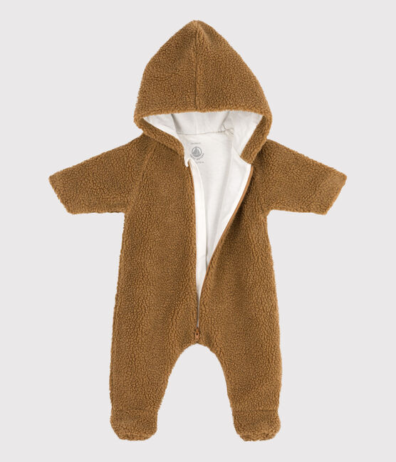 Tutina imbottita con cappuccio in sherpa bebè marrone BRINDILLE