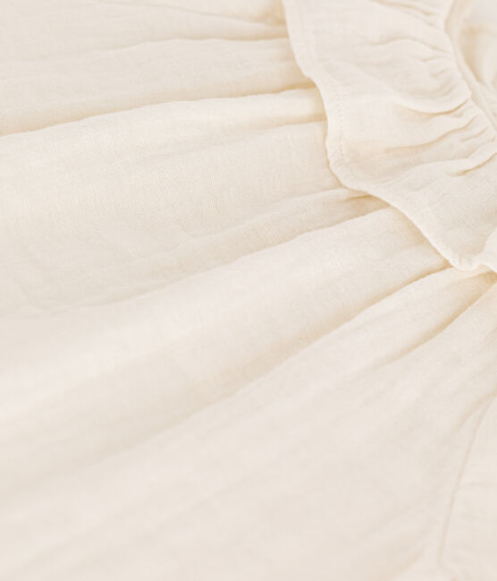 Blusa in garza di cotone bambina bianco MARSHMALLOW