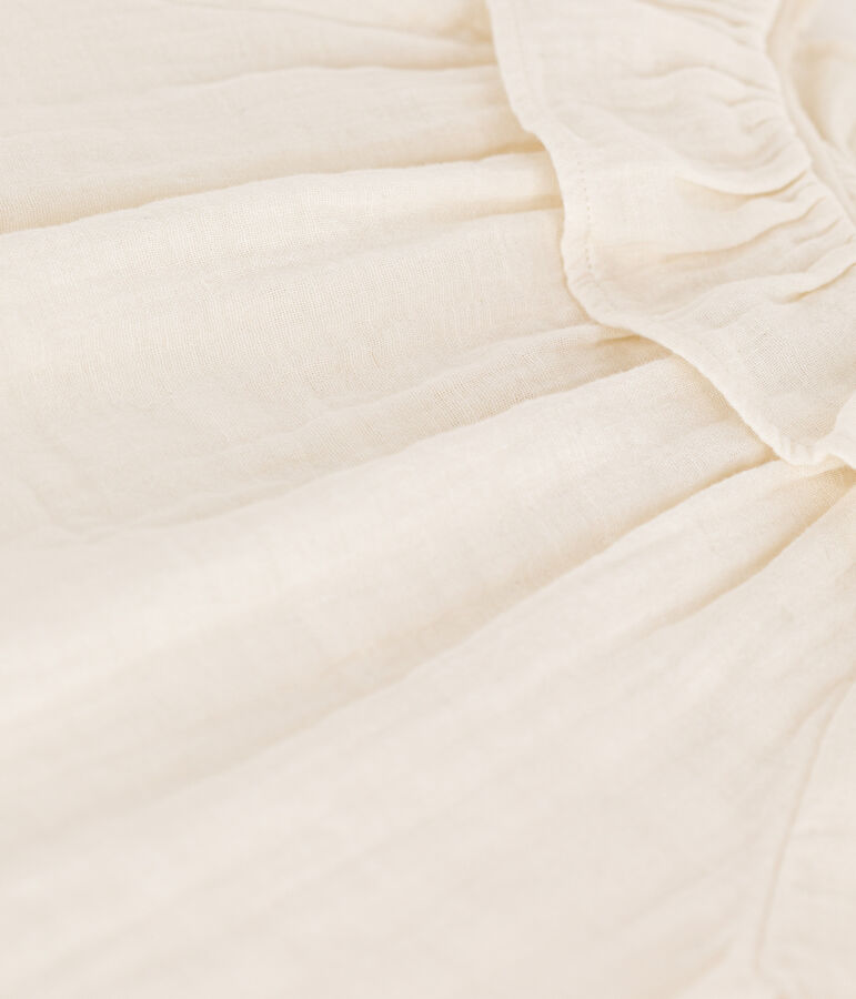 Blusa in garza di cotone bambina bianco