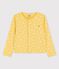 Cardigan stampa in cotone bambina giallo ORGE/bianco MARSHMALLOW