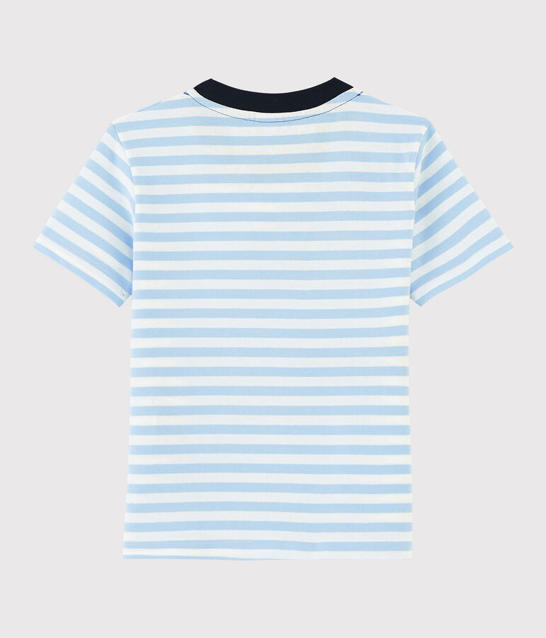 T-shirt maniche corte in jersey bambino blu/bianco