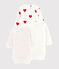 Confezione da 3 body incrociati cuore rosso a maniche lunghe neonato  variante 1