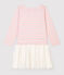 Abito bambina a maniche lunghe in cotone e tulle rosa MINOIS/ MARSHMALLOW ARGENT BRILLANT