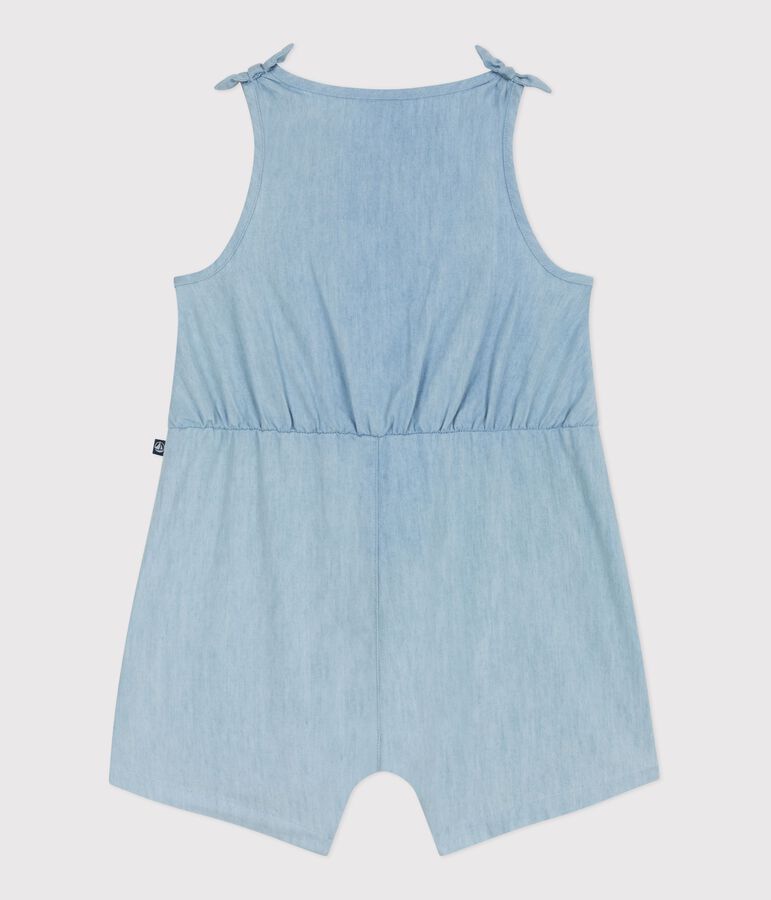 Tutina corta in chambray neonata blu BLEU CLAIR