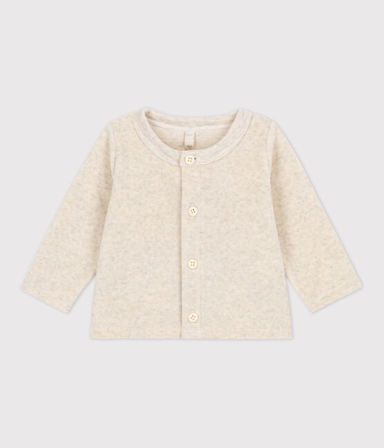 Cardigan bebè in velluto di cotone beige MONTELIMAR CHINE