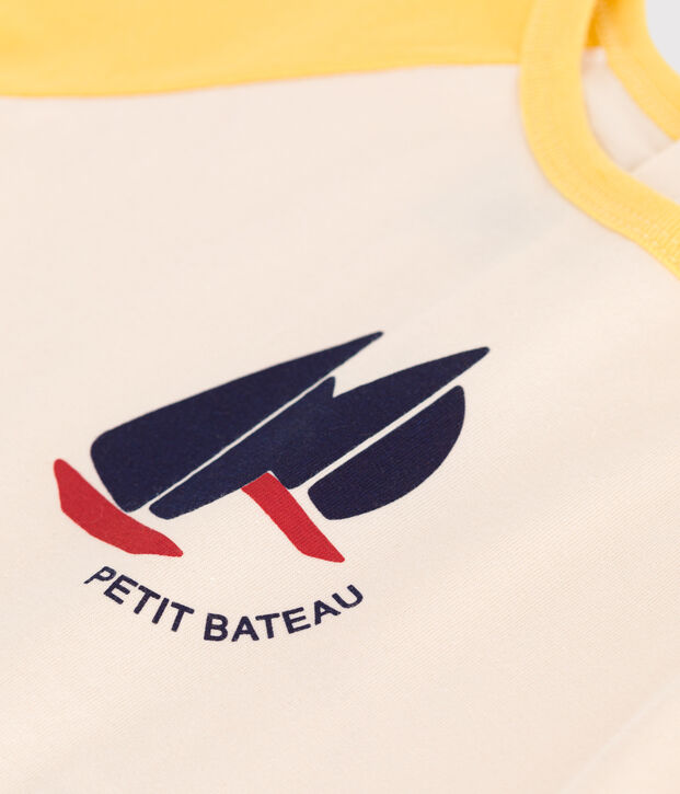 T-shirt a maniche corte in cotone color block neonato giallo/giallo