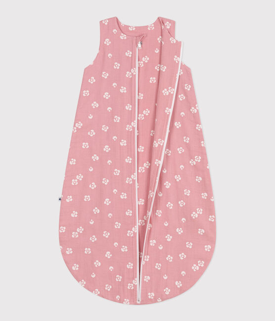 Sacco nanna neonato in cotone a fiori TOG 1 rosa CHARME/bianco MARSHMALLOW