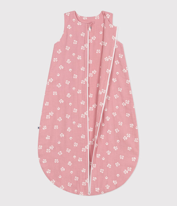 Sacco nanna neonato in cotone a fiori TOG 1 rosa/bianco