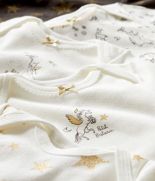 Confezione da 5 body a manica lunga beb&egrave; bambina multicolore