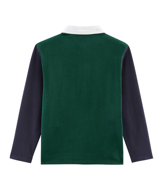 Polo rugby bambino verde SOUSBOIS/blu SMOKING