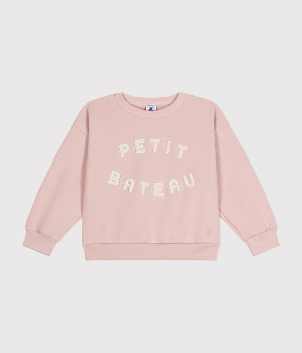 Maglia in tessuto felpato bambina rosa