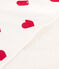 Asciugamano quadrato da bagno con cuori in cotone bianco MARSHMALLOW/rosso TERKUIT
