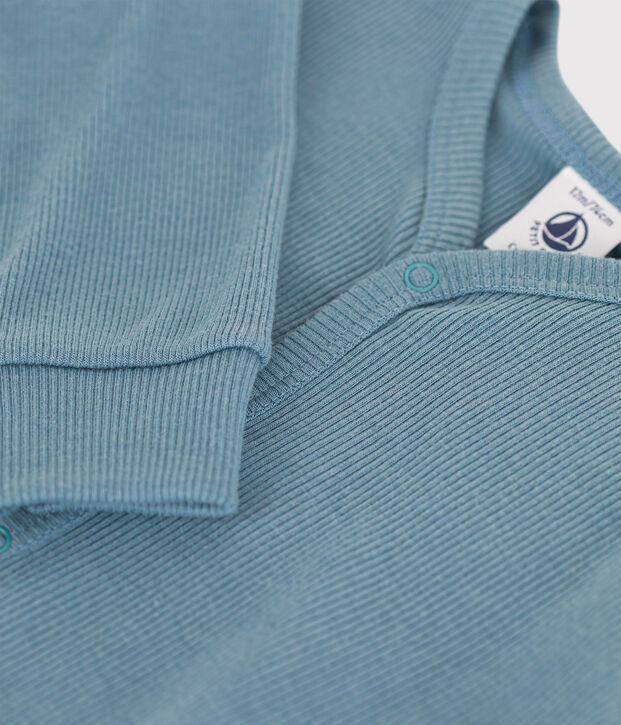 Tutina pigiama senza piedi, in cotone e lyocell per neonati blu