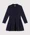 Abito a maniche lunghe bimateriale bambina blu SMOKING