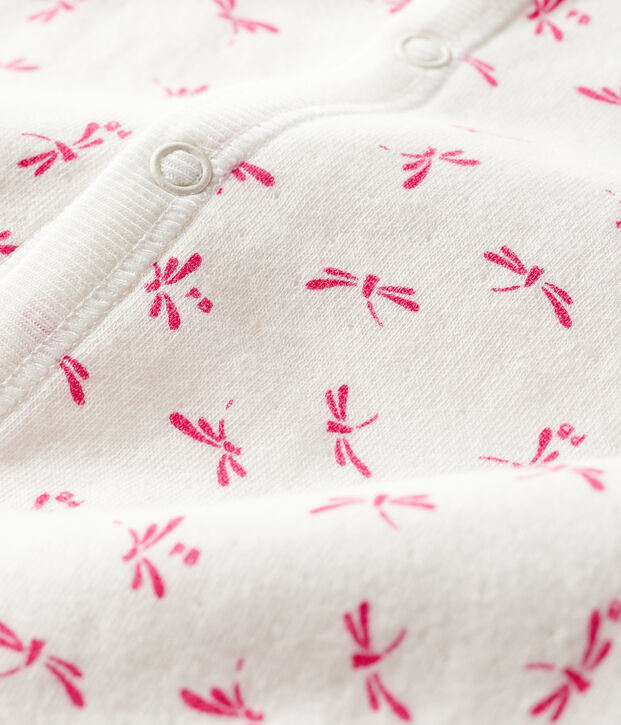 Combisac beb&egrave; a costine bianco/rosa