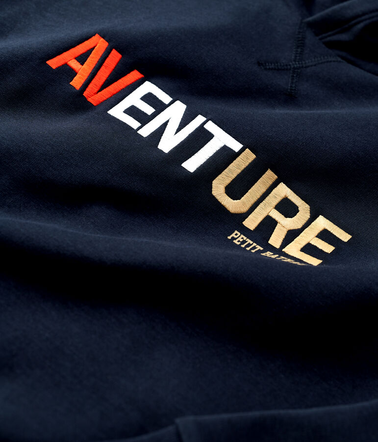 Felpa bambino con cappuccio in molleton blu SMOKING