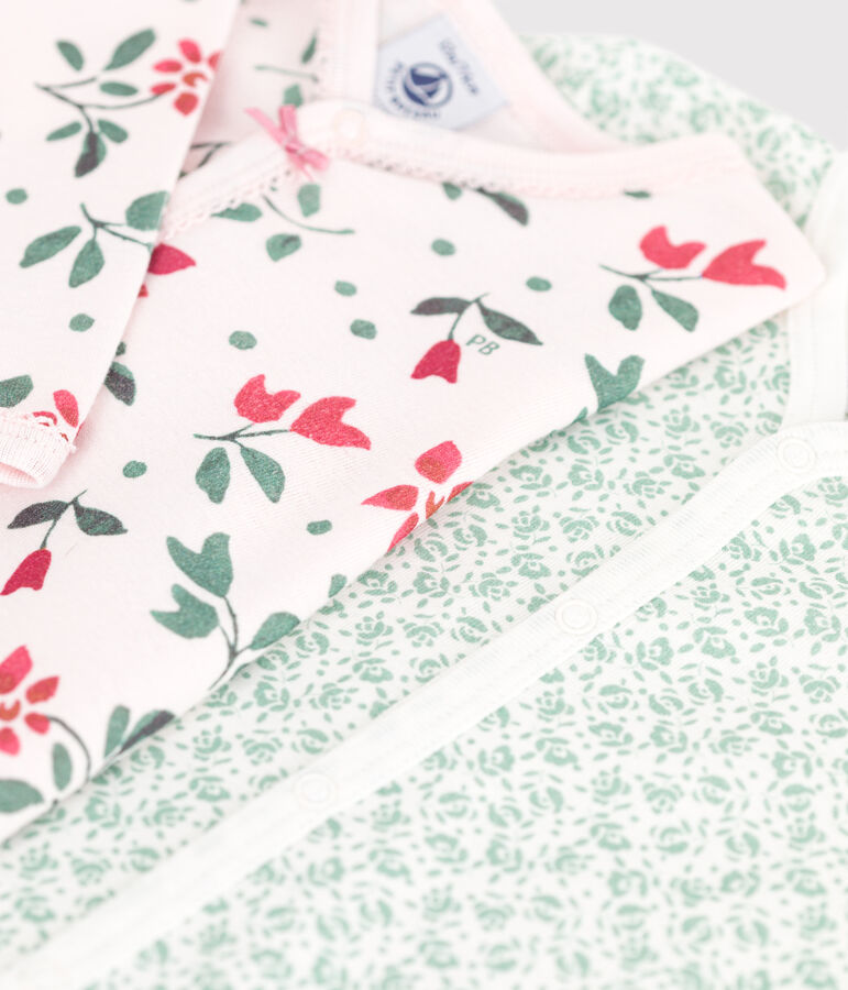 Set di 2 pigiami in cotone a fiori neonato multicolore
