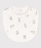 Bavaglino con stampa in cotone bianco MARSHMALLOW/grigio GRIS