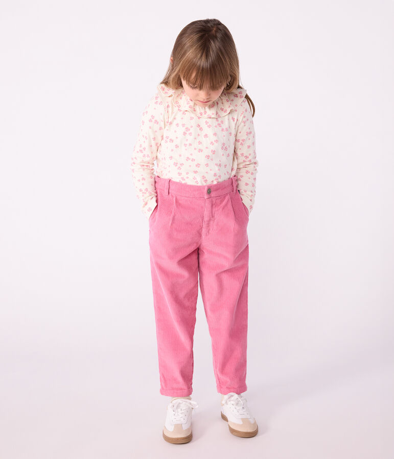 Pantaloni in velluto tinta unita bambina rosa BOUDOIR