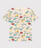 T-shirt bambino maniche corte con stampa bianco AVALANCHE/ MULTICO