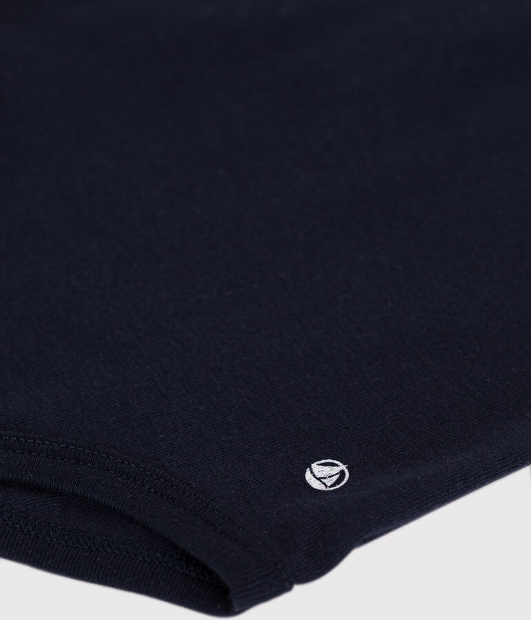 Body con colletto polo in cotone a manica corta beb&egrave; blu