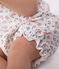 Tutina corta in cotone a fiori neonato bianco MARSHMALLOW/bianco MULTICO