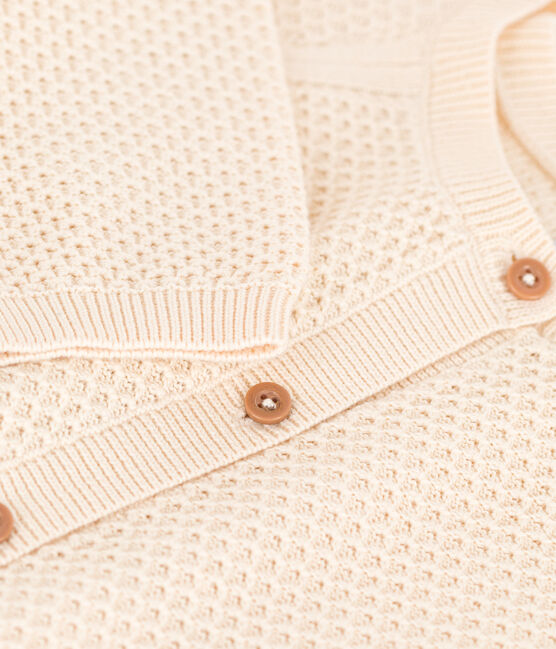 Cardigan in cotone bambina ecru AVALANCHE