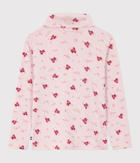 Dolcevita in cotone con stampa bambina rosa JOLI/bianco MULTICO