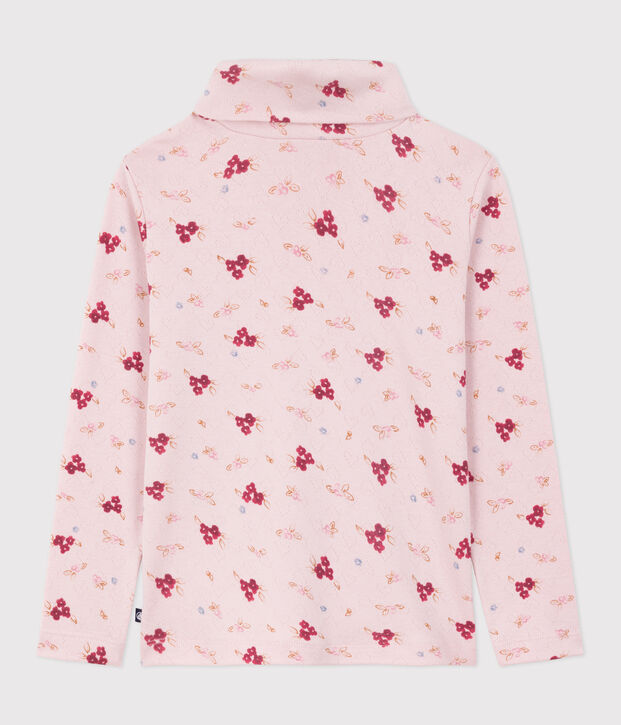 Dolcevita in cotone con stampa bambina rosa/multicolore