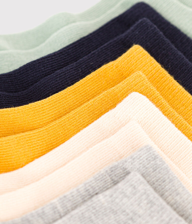 Confezione da 5 paia di calzini beb&egrave; in cotone tinta unita multicolore