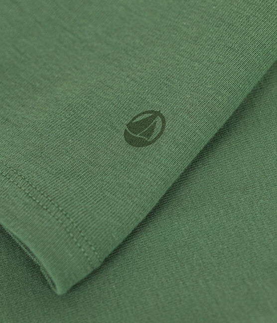 T-shirt donna L'Iconique in cotone con collo a lupetto verde PALMERAIE