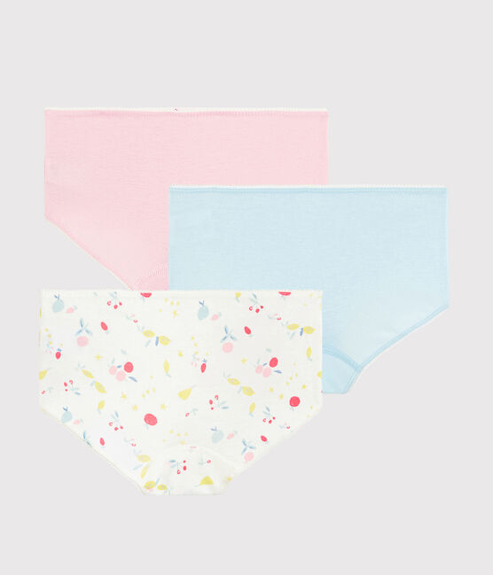 Confezione da 3 mutandine fantasia frutti bambina in cotone biologico variante 1