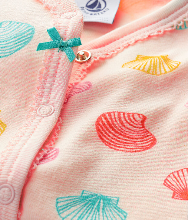 Tutina pigiama beb&egrave; femmina a costine rosa/multicolore