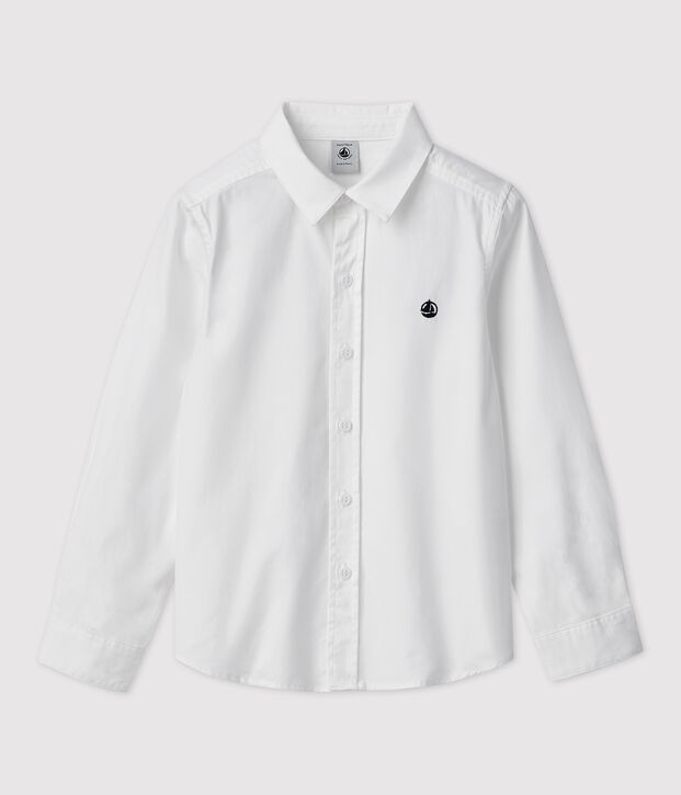 Camicia in cotone oxford bambino bianco