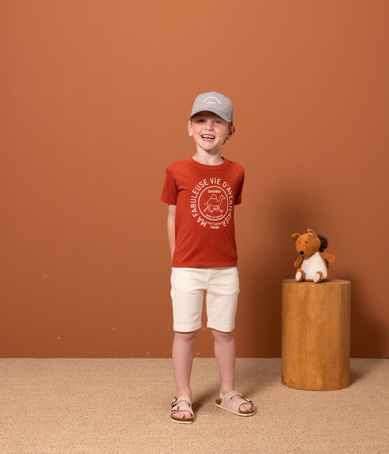 T-shirt  maniche corte in cotone bambino rosso HARISSA