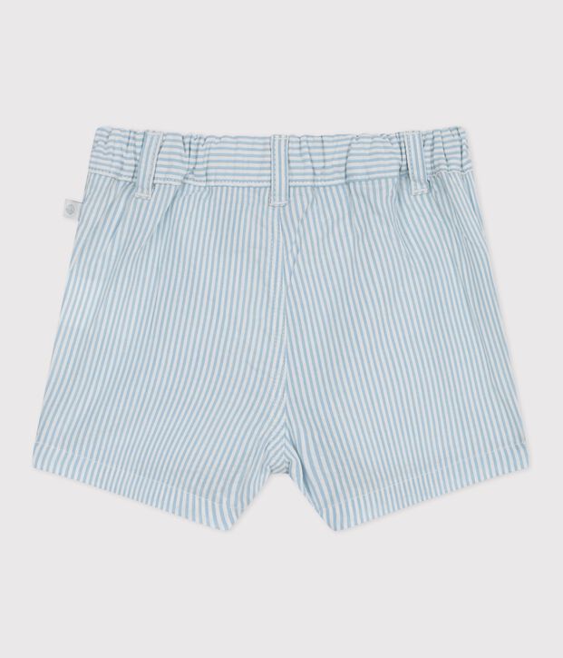 Shorts in cotone a righe neonato. blu/blu