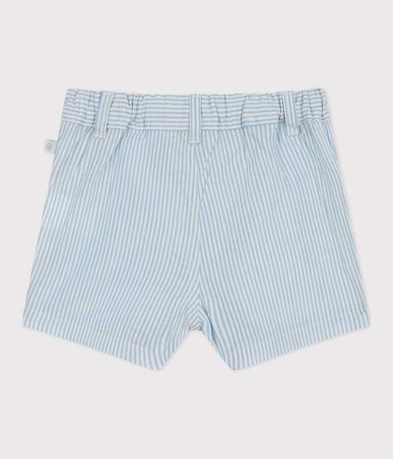Shorts in cotone a righe neonato. bianco/blu