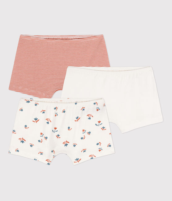 Confezione da 3 shorty fiore da bambina in cotone variante 1