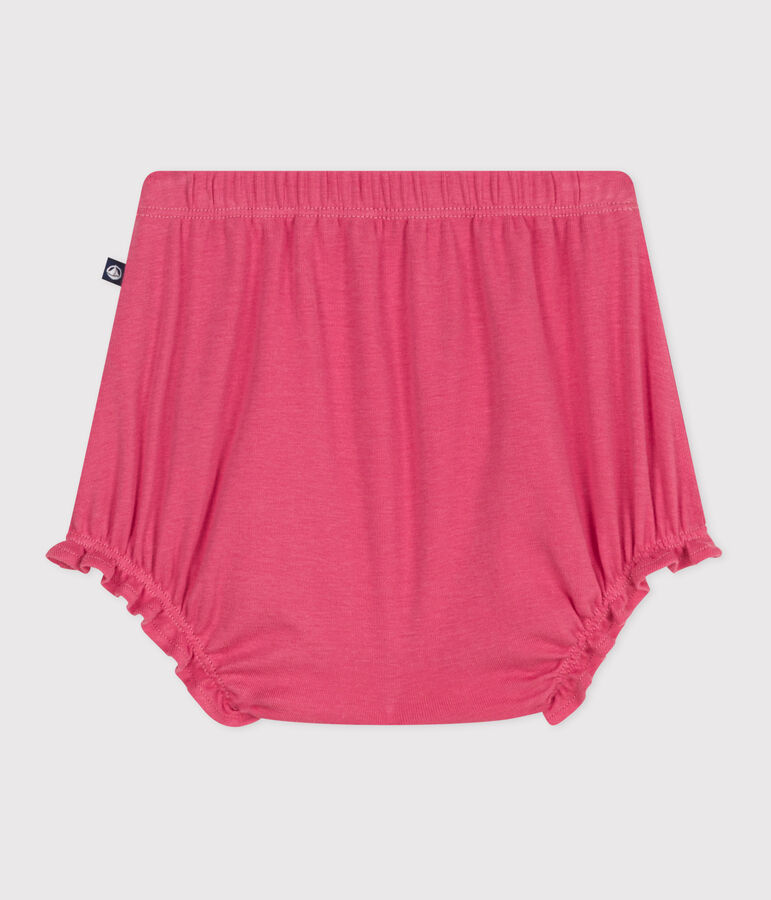 Bloomer in cotone tinta unita neonato rosa