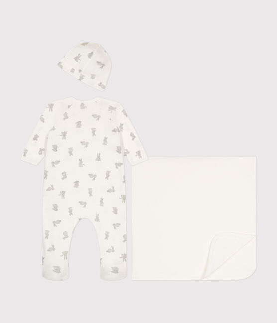 Confezione da 3 articoli in cotone bebè bianco MARSHMALLOW/grigio GRIS