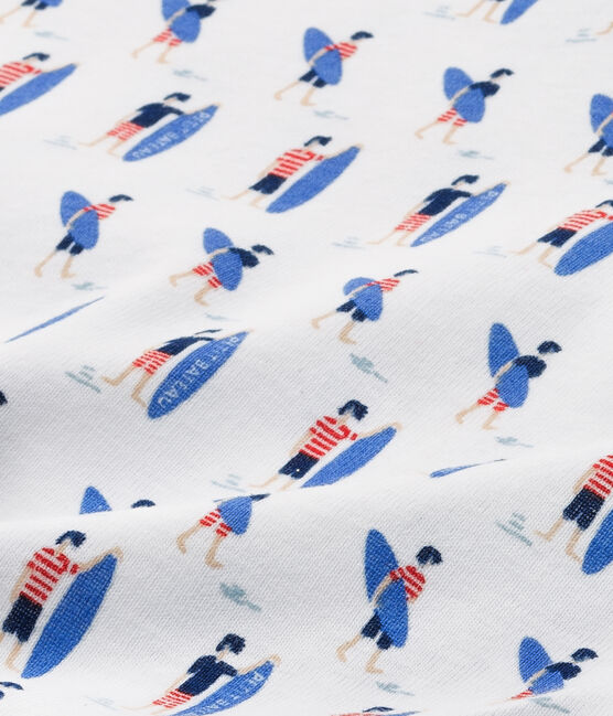 T-shirt bambino con stampe bianco ECUME/blu SOURCE