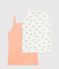 Lot de 2 chemises &agrave; bretelles en coton multicolore