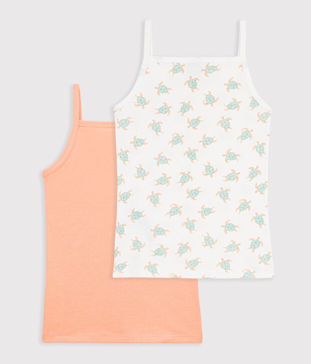 Lot de 2 chemises &agrave; bretelles en coton multicolore