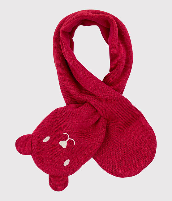 Sciarpa bebè foderata in micro pile rosso TERKUIT