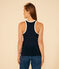 Canotta donna in spugna di cotone blu SMOKING