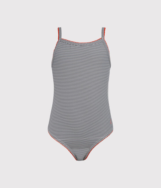 Costume intero bambina blu ABYSSE/bianco LAIT
