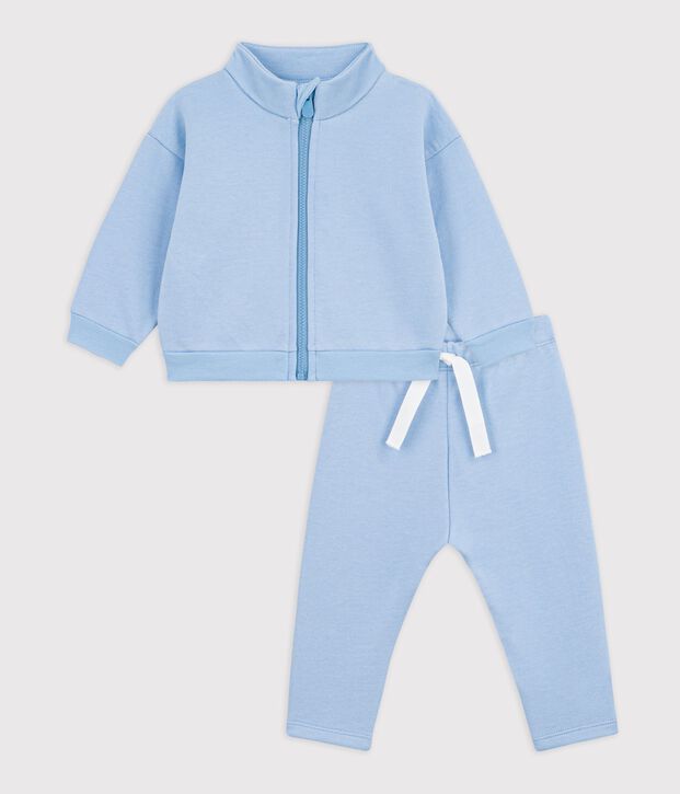 Set per neonato composto da felpa e pantaloni in cotone tinta unita FLO