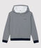 Felpa con cappuccio in cotone a righe Donna blu SMOKING/bianco MARSHMALLOW