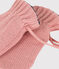 Muffole in maglia bebè foderate in pile riciclato rosa SALINE