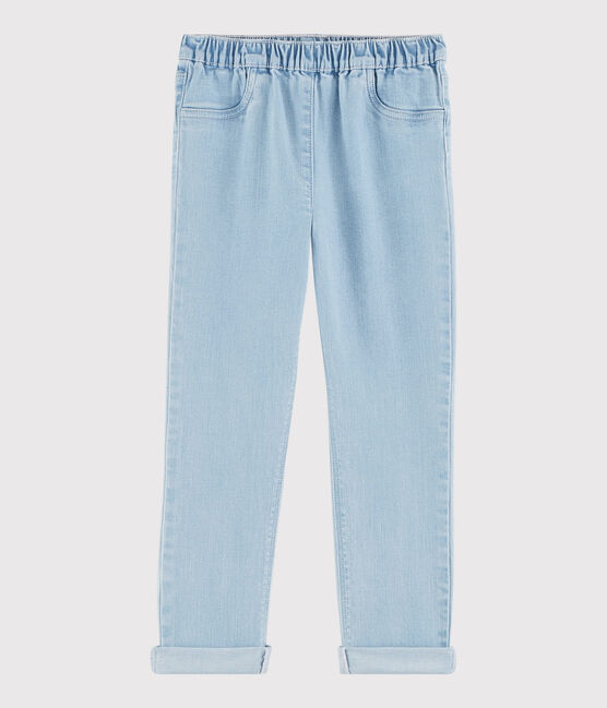 Pantaloni slim in molleton bambina blu DENIM TRES CLAIR NÂ°5